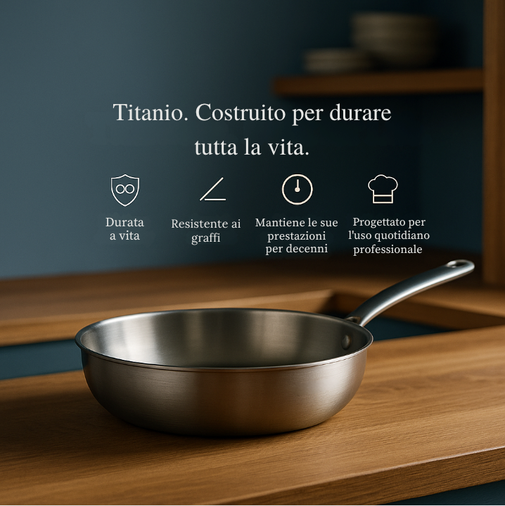 Pentola Casseruola Profonda in Titanio Pro